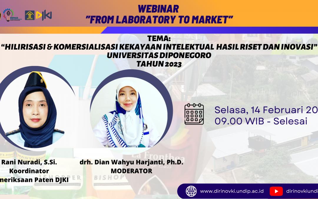 FROM LABORATORY TO MARKET :  HILIRISASI & KOMERSIALISASI KEKAYAAN INTELEKTUAL  HASIL RISET DAN INOVASI